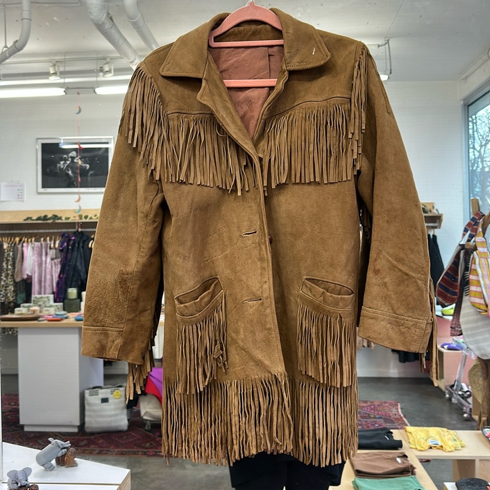 Vintage suede fringe jacket